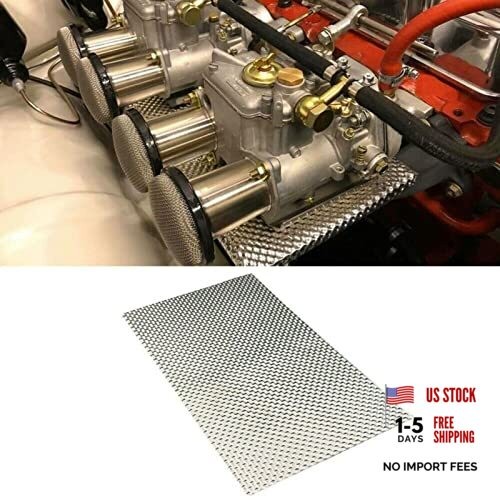 Embossed Aluminum Heat Shield Automotive 12'' x 20'' High 12 inch W x 20 inch L