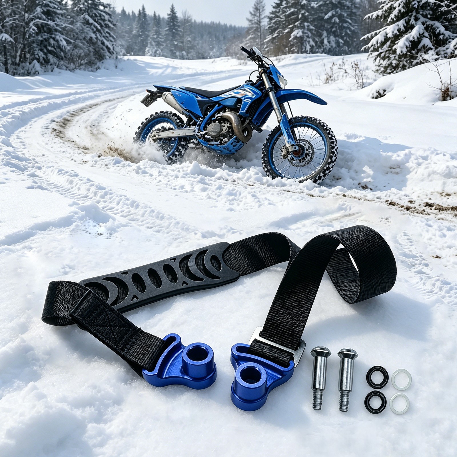 23.62in Off-road Motorcycle Rescue Pull Strap, Motorcycle Recovery Strap