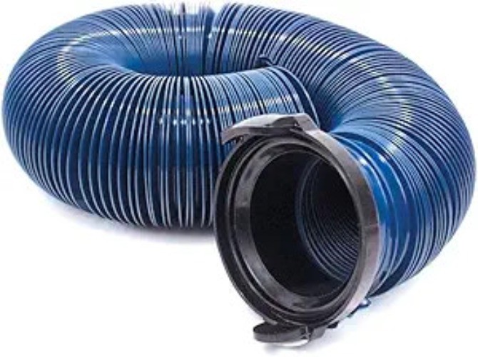 10' Standard Quick Drain RV Hose with 3" Straight Hose Adapter, 10 Foot