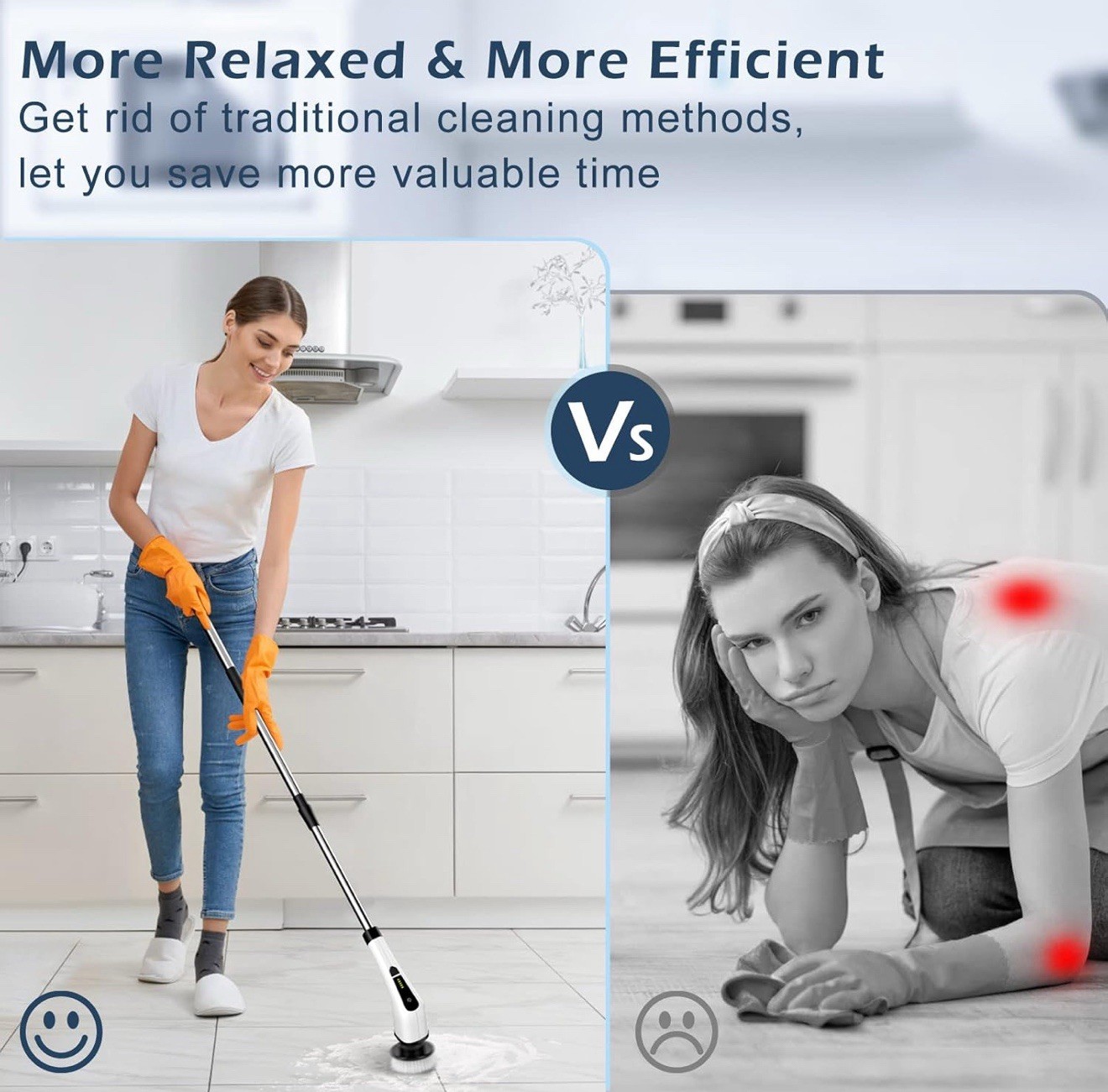Electric Spin Scrubber, Cordless Cleaning Brush Scrubber for Home