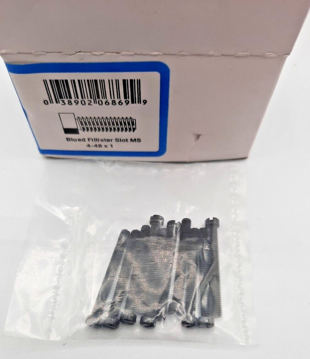 10X Gun Screws Blued Slotted Fillister Head 4-48 X 1"  Hillman 46258-H 46267