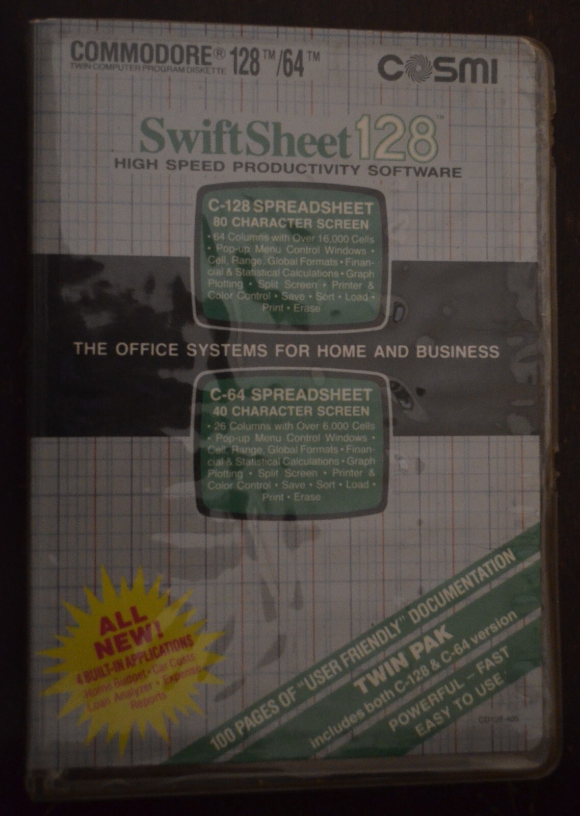 Cosmi SwiftSheet128 spreadsheet (incl. C64 Version) - Tested Diskette