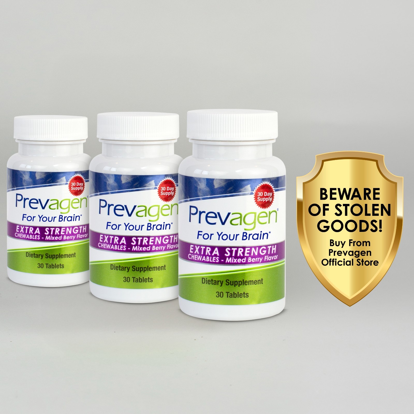 Prevagen Extra Strength 20mg Mixed Berry Chewables - 3 Pack (90-Day Supply)