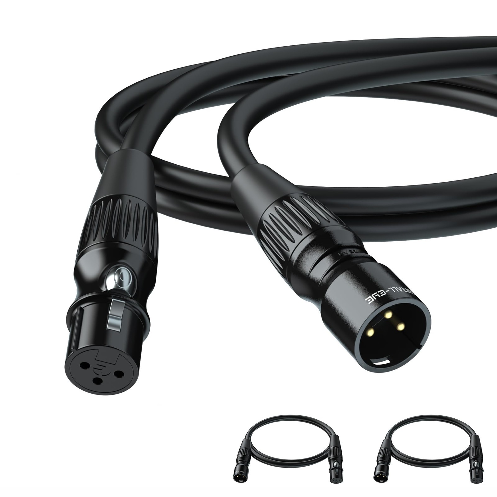 XLR Cables for Microphone 1FT 2 Pack Hi-Fi Gold Plated 3-Pin Balanced Short C...