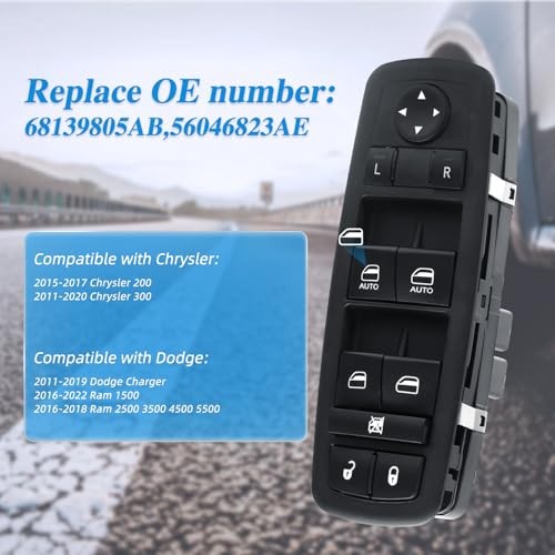Master Power Window Control Switch | Front 11P 2011-2019 Dodge, Chrysler, Ram