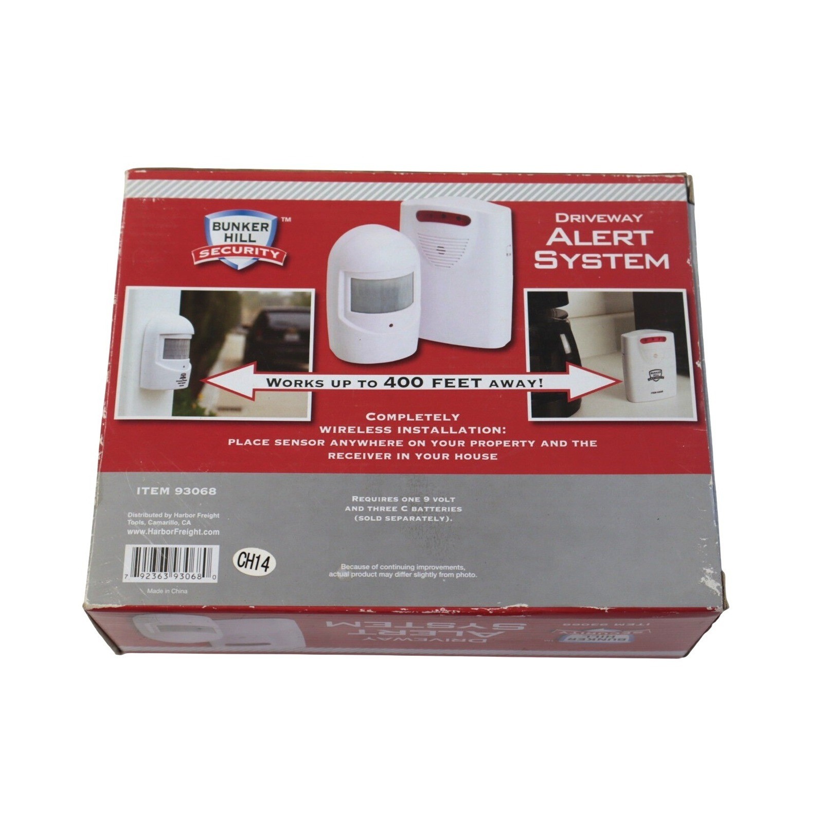 Bunker Hill Security Wireless Driveway Alert System 93068 Motion Sensor 400ft