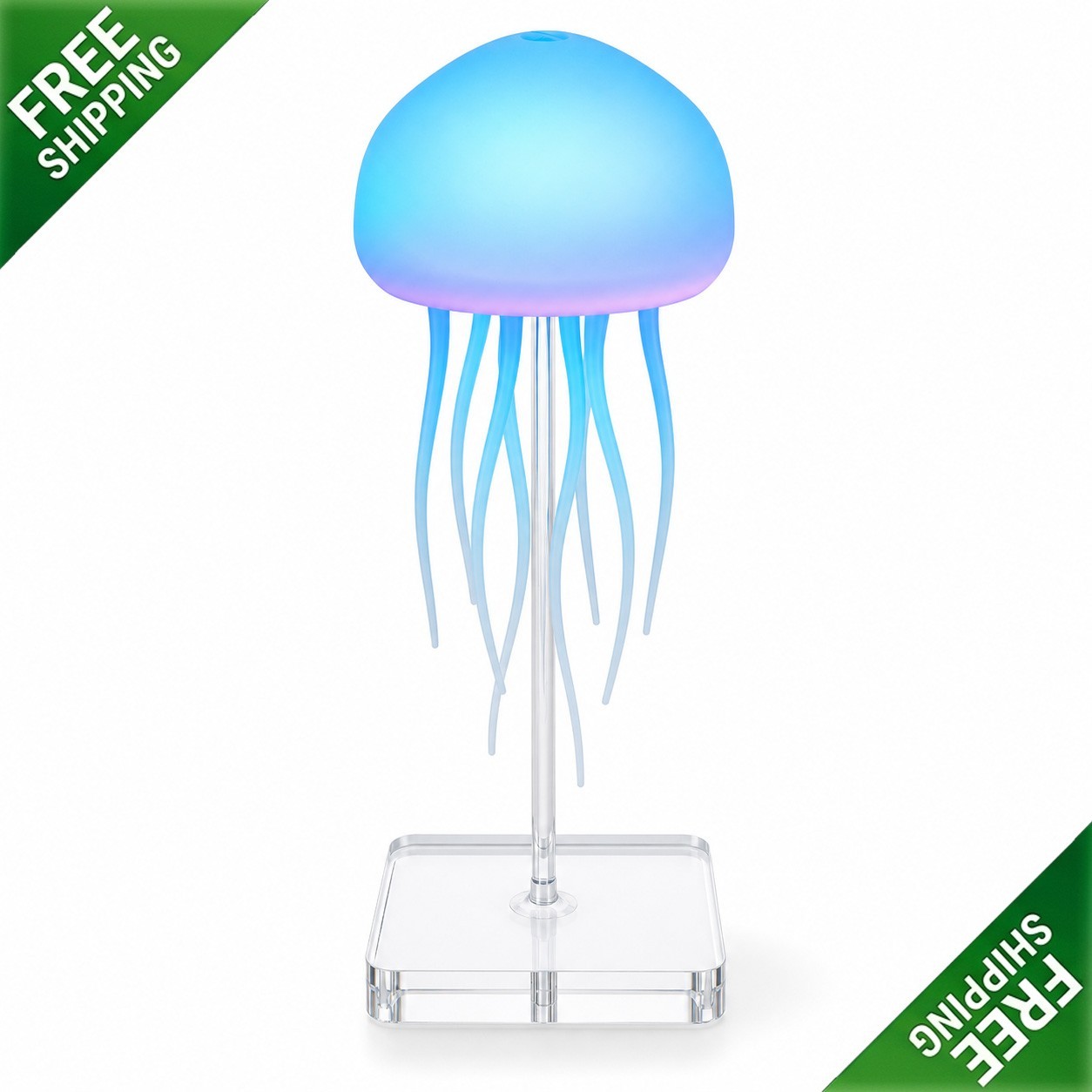 Voice Controlled Jellyfish Lamp, Color Changing Night Light, Rotating