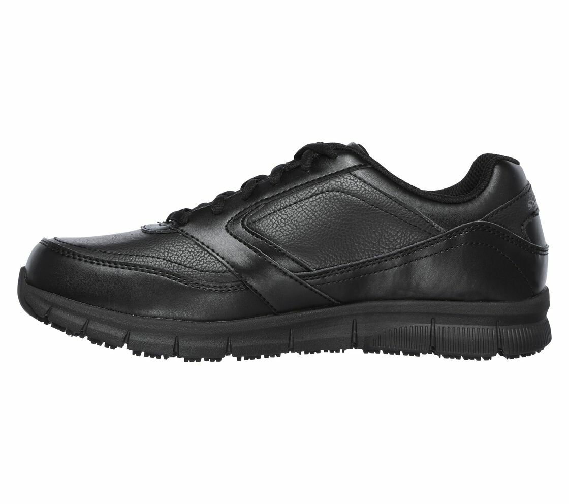 Mens Skechers 77156 Nampa Memory Foam Slip Resistant Black Work Shoes