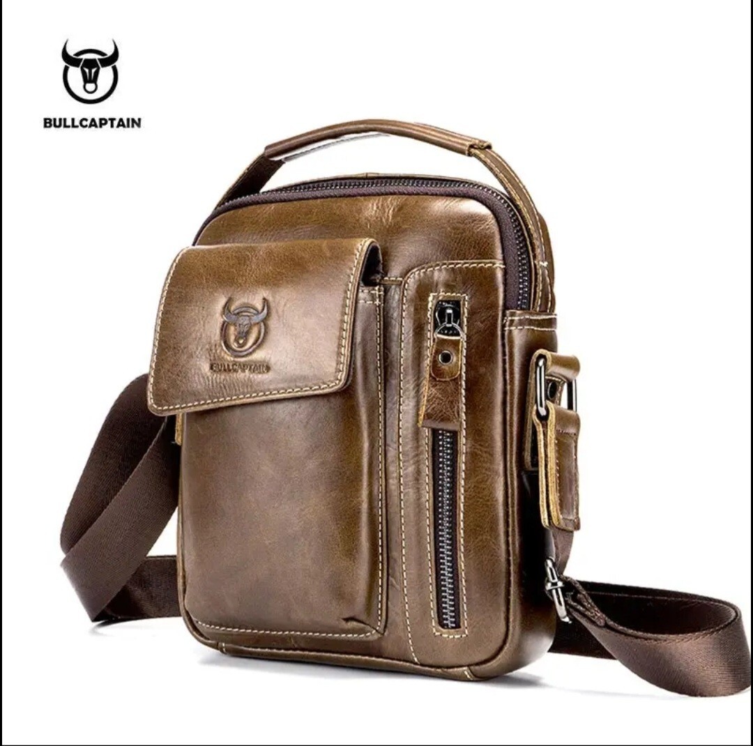 Bull Captain fashionable Genuine  leather men massenger business  and travel bag