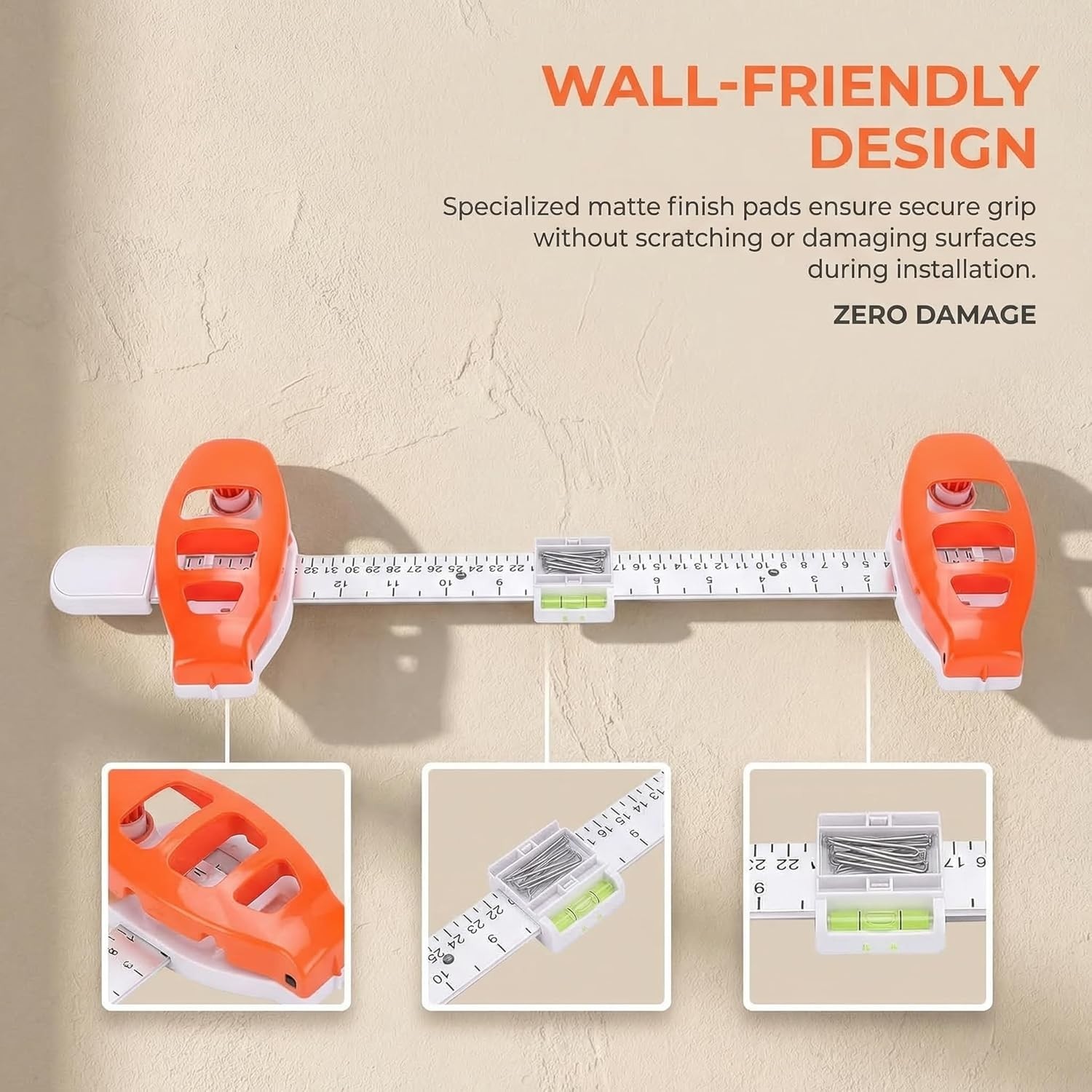 Picture Hanging Level Tool – Frame Hook Marker w/ Built-In Bubble Level ABS