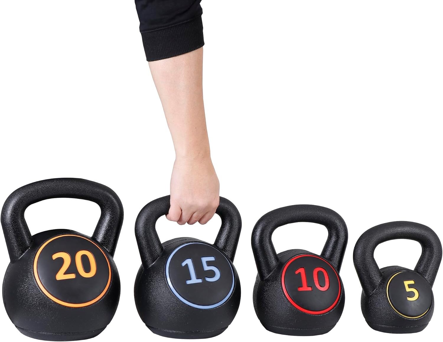 F2C Kettlebell Sets 4 Piece Strength Training Kettlebells Weight Set 5Lb, 10Lb,