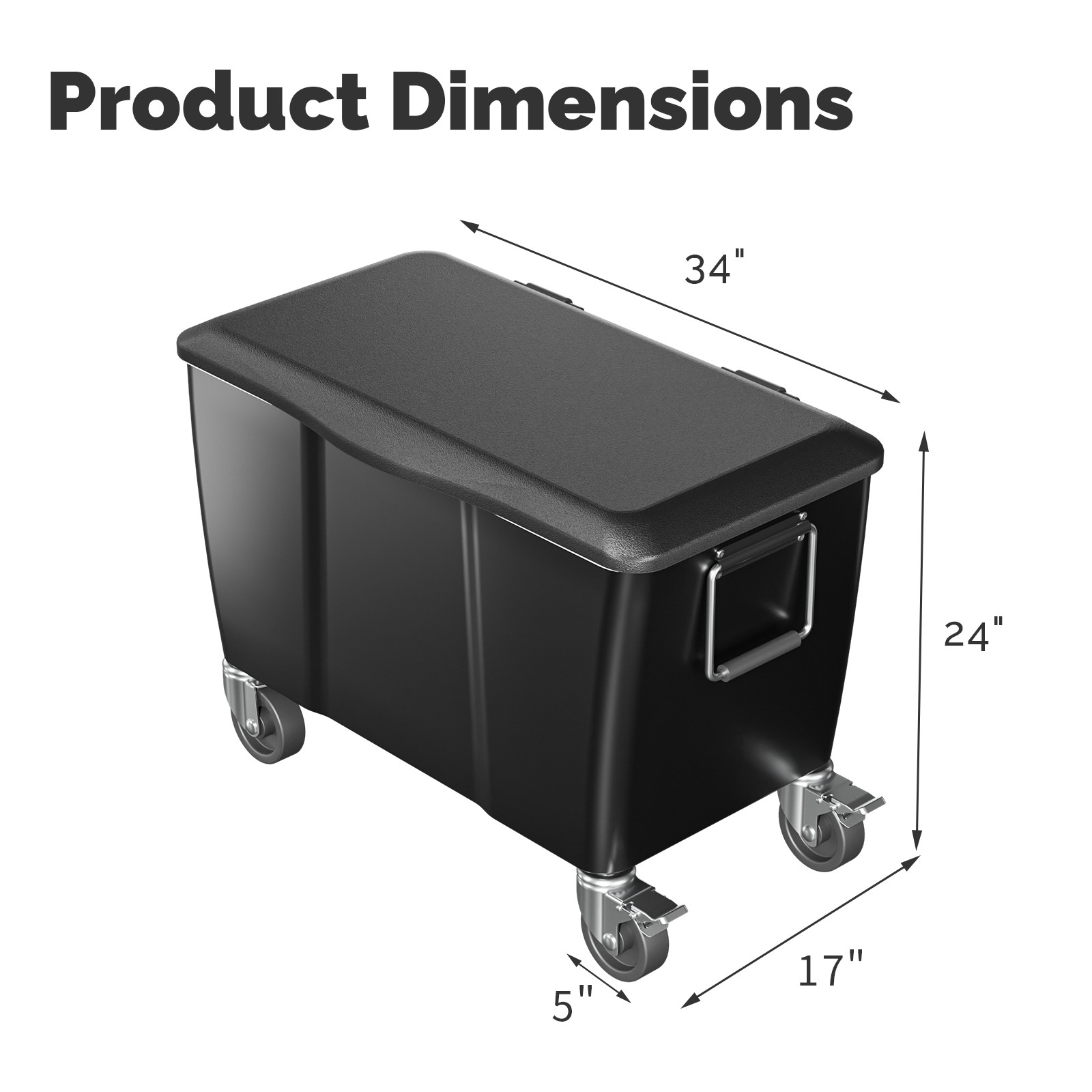 Rolling Ice Chest 100QT, Cooler Cart with Wheels, Handle for Outdoor Patio Party