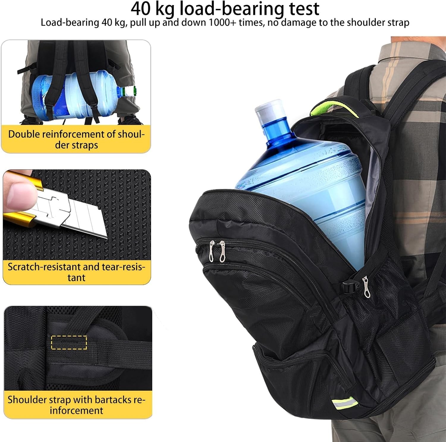 65L Expandable Men’s Daypack - Comfortable Waterproof Backpack for Outdoor Use