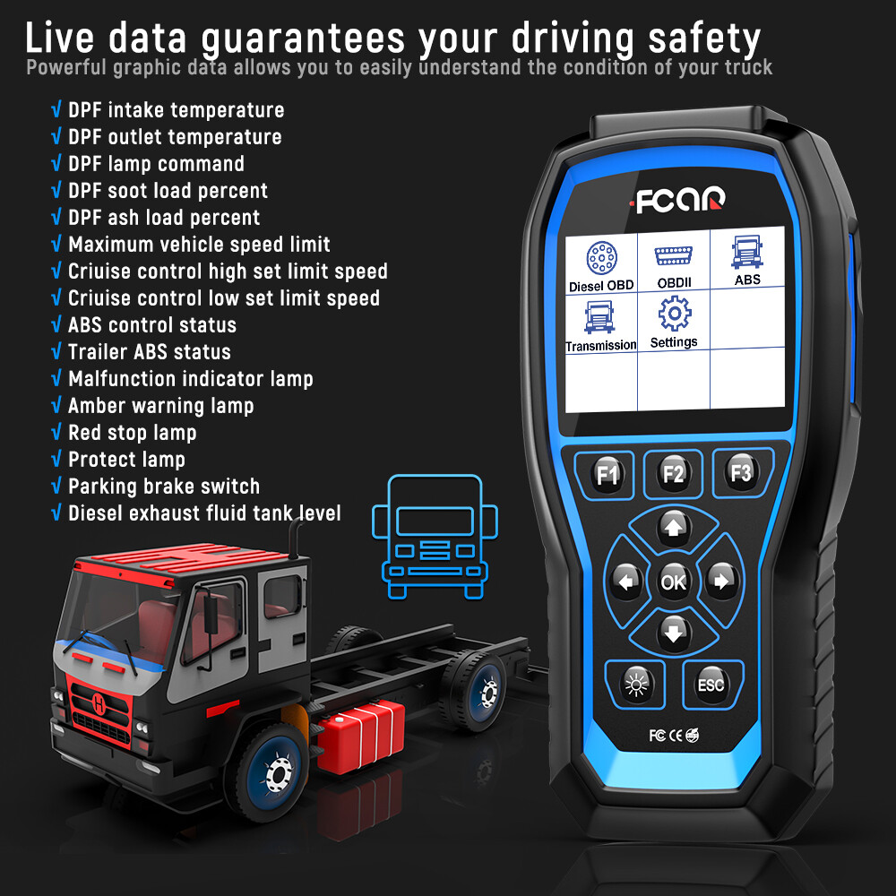DIESEL DIAGNOSTIC TOOL HEAVY DUTY TRUCK SCANNER FULL SYSTEM OBD OBD2 CODE READER