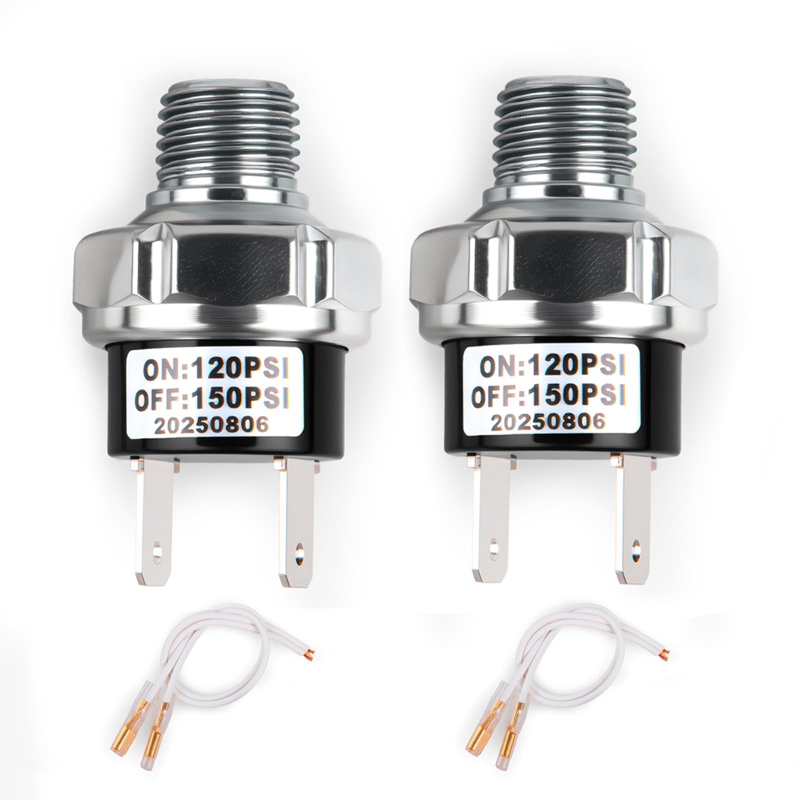 120-150PSI Air Pressure Switch 1/4"-18 NPT Air Compressor Pressure Switch 24V...