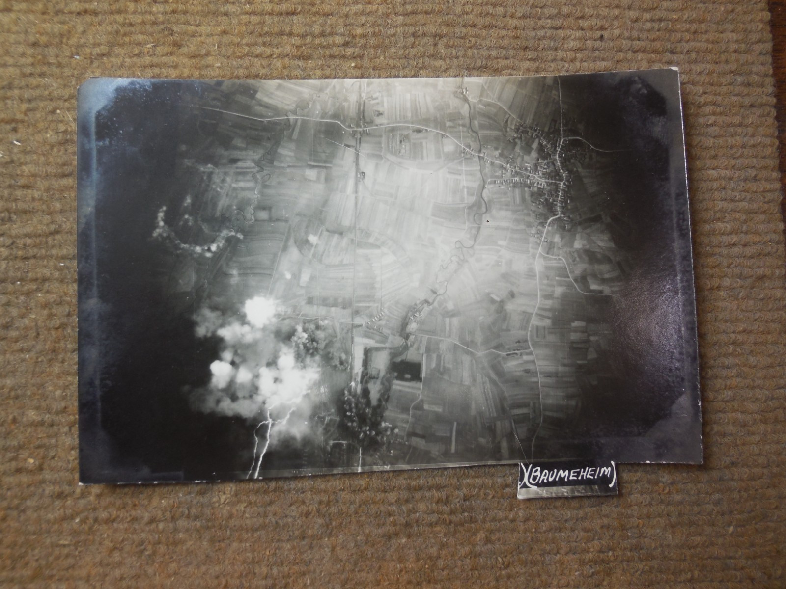Original WWII USAAF Baumeheim (Baumenheim)  Germany Bombing Photo