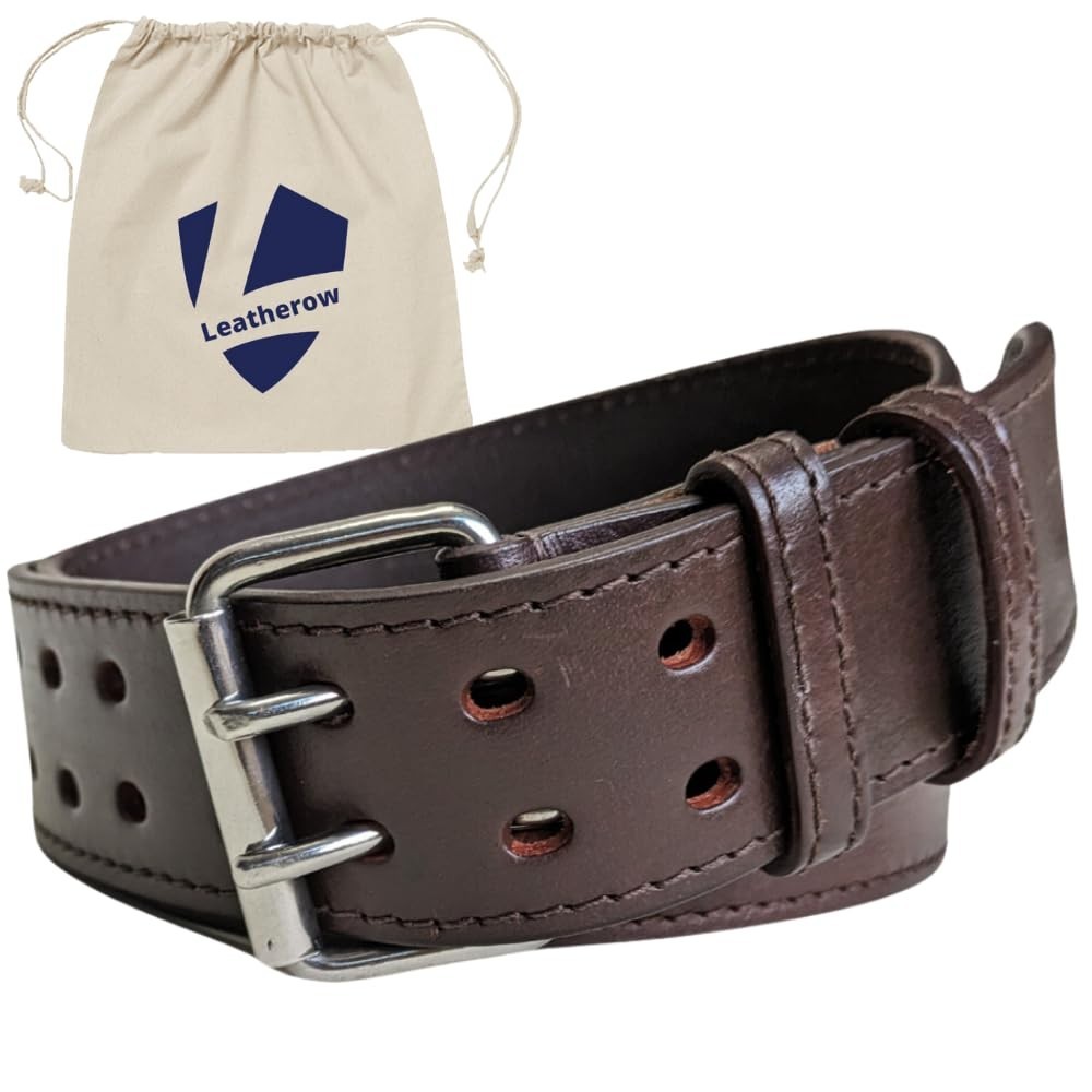 2" Wide Adjustable Leather Tool Belt for Men - Heavy Duty Utility Belt, Durable