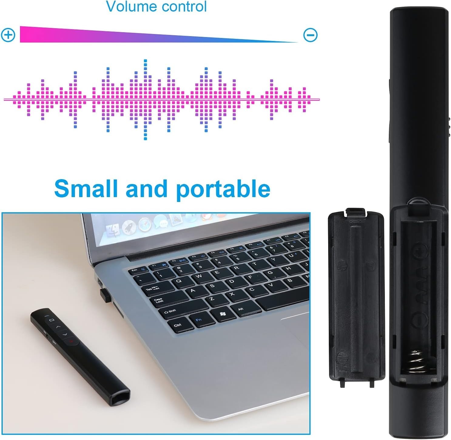 Ergonomic Wireless Presentation Clicker with 100M Range for PowerPoint & Keynote