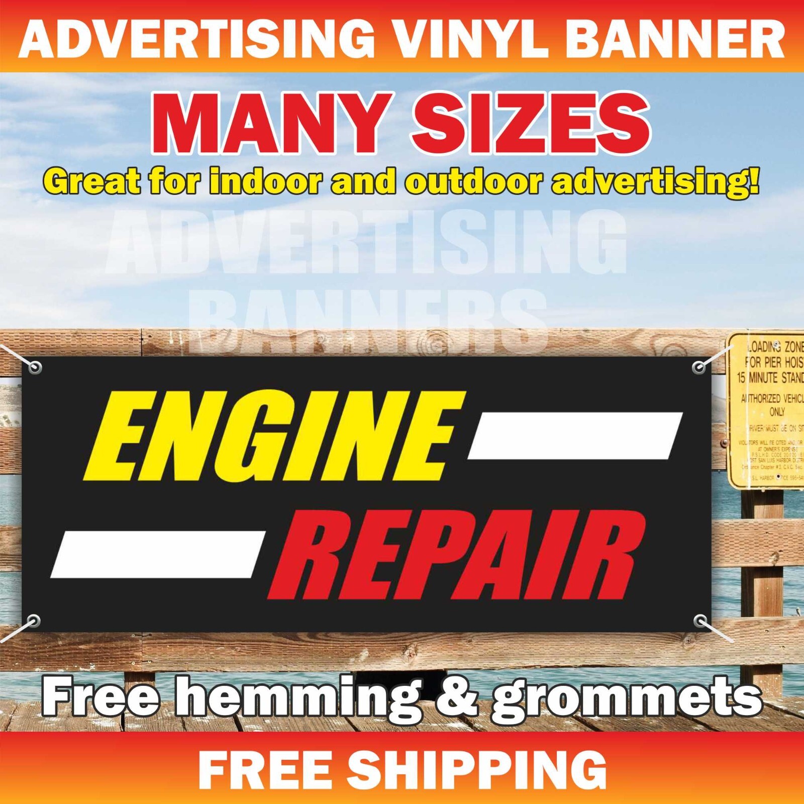 ENGINE Repair Advertising Banner Vinyl Sign Mechanic Service Garage Inspection