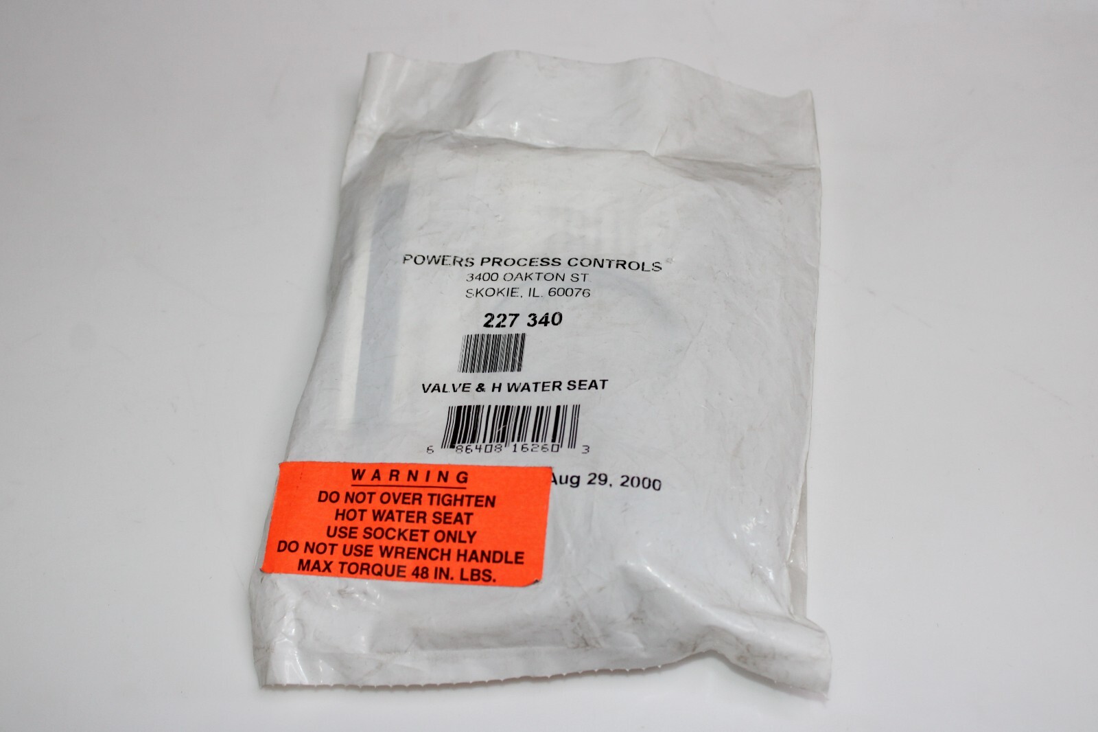 NEW Power Process Controls 227-340 Valve & H. Water Seat  *FREE SHIPPING*
