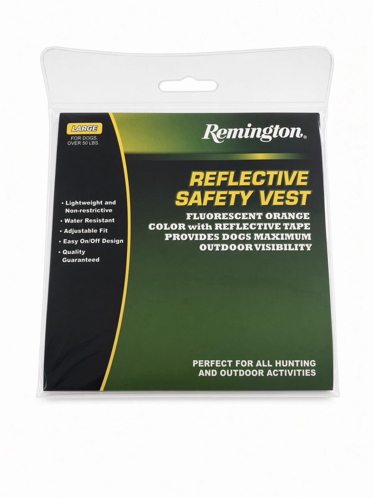 Remington Reflective Dog Safety Vest Large 50+ lb Orange Hunting Adjustable