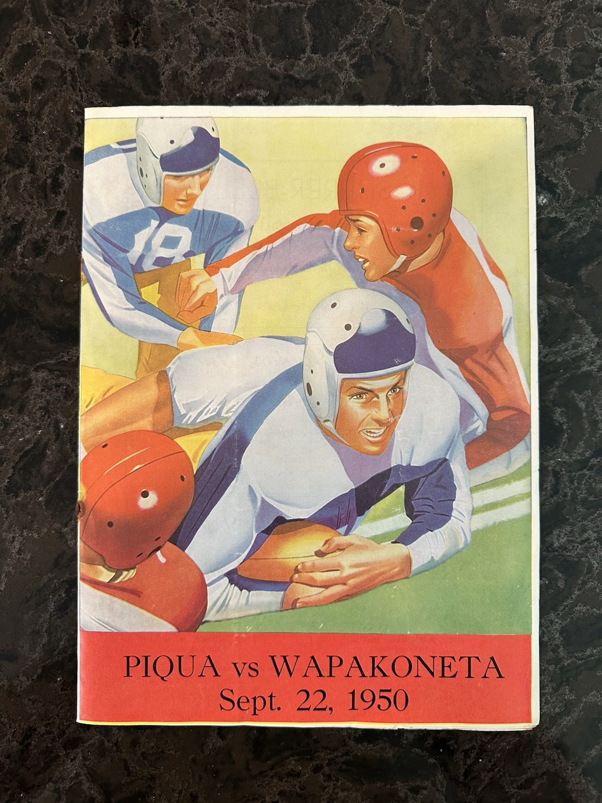 Vintage 1950 Piqua Vs Wapakoneta High School Football Program OH Ohio NICE