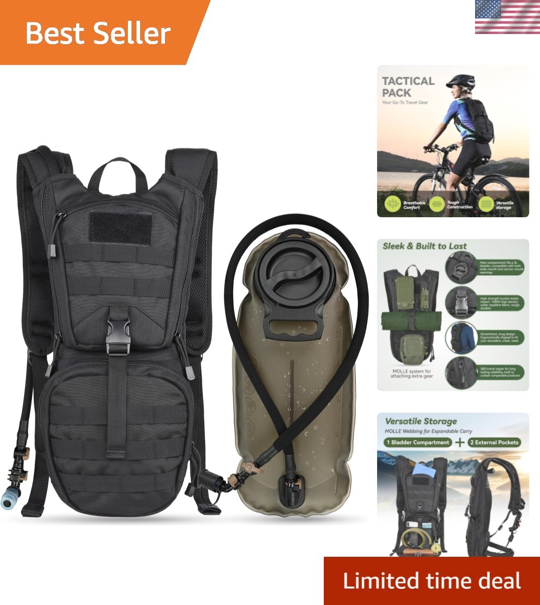 Tactical Molle Hydration Pack Backpack with 3L TPU Water Bladder, Military Da...