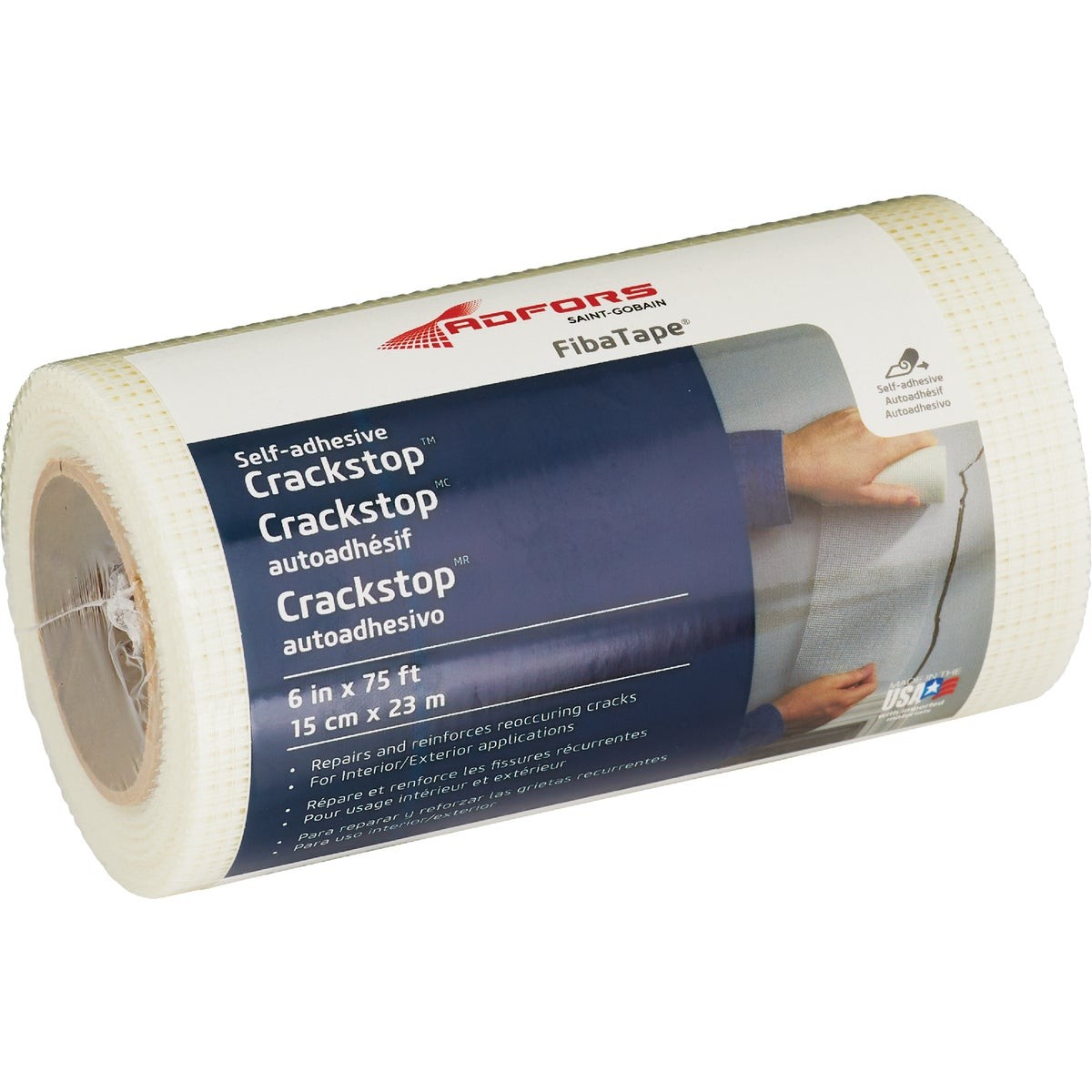 FibaTape Crackstop 6 In. x 75 Ft. Self-Adhesive Repair Fabric FDW6568-U FibaTape