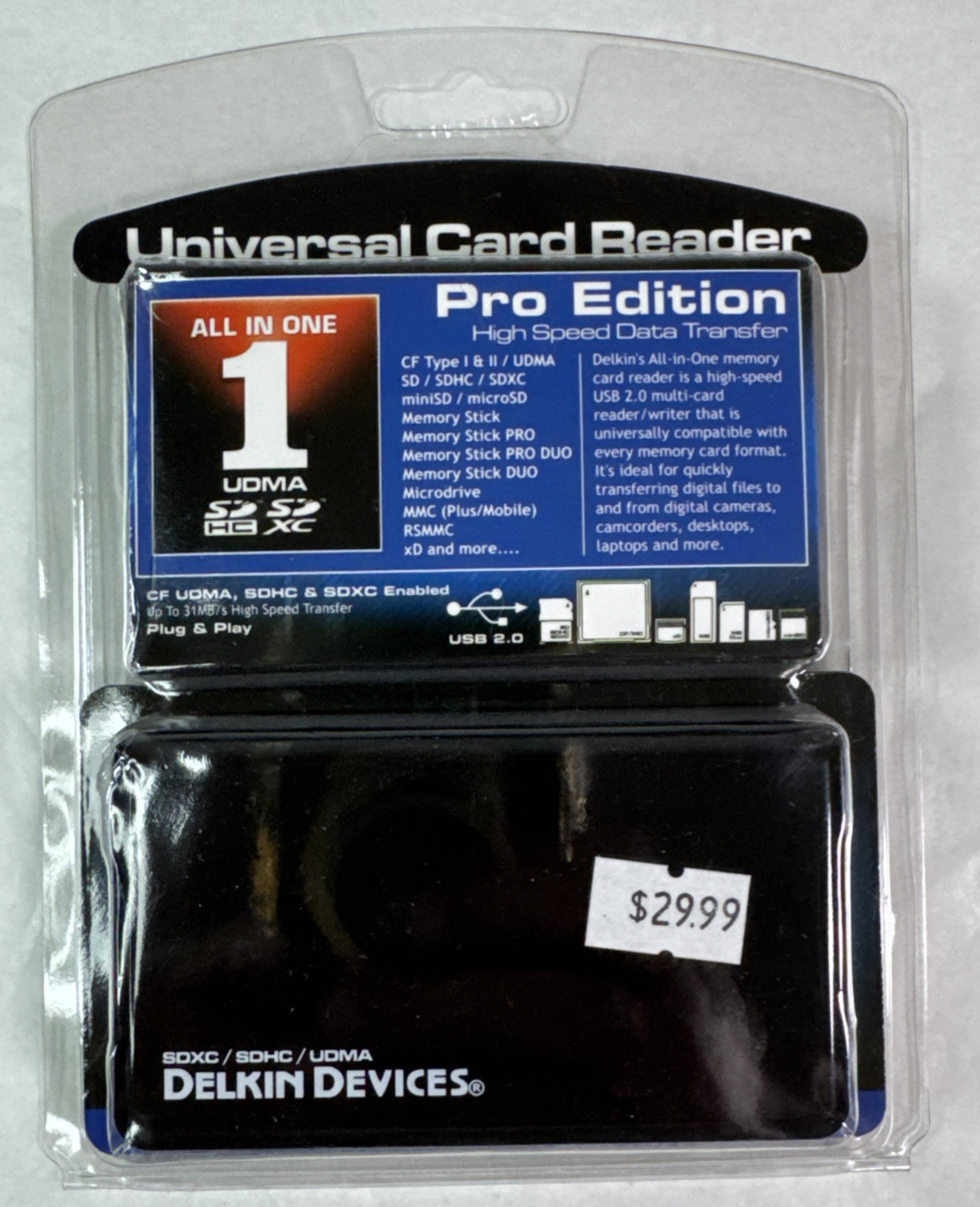 Delkin Universal Card Reader Compatible with SDXC, UDMA and SDHC NEW All In One