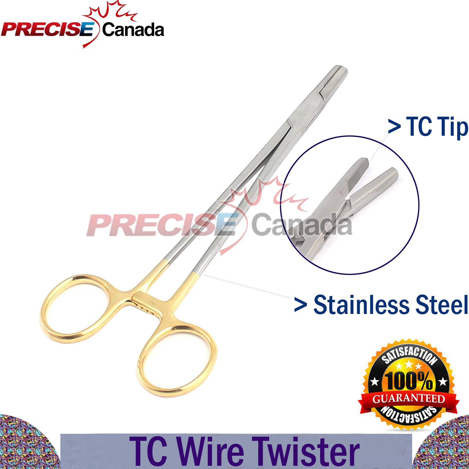 GERMAN Steel Sternal Wire Twister TC Tip 6" Needle Holder Forceps Orthodontic