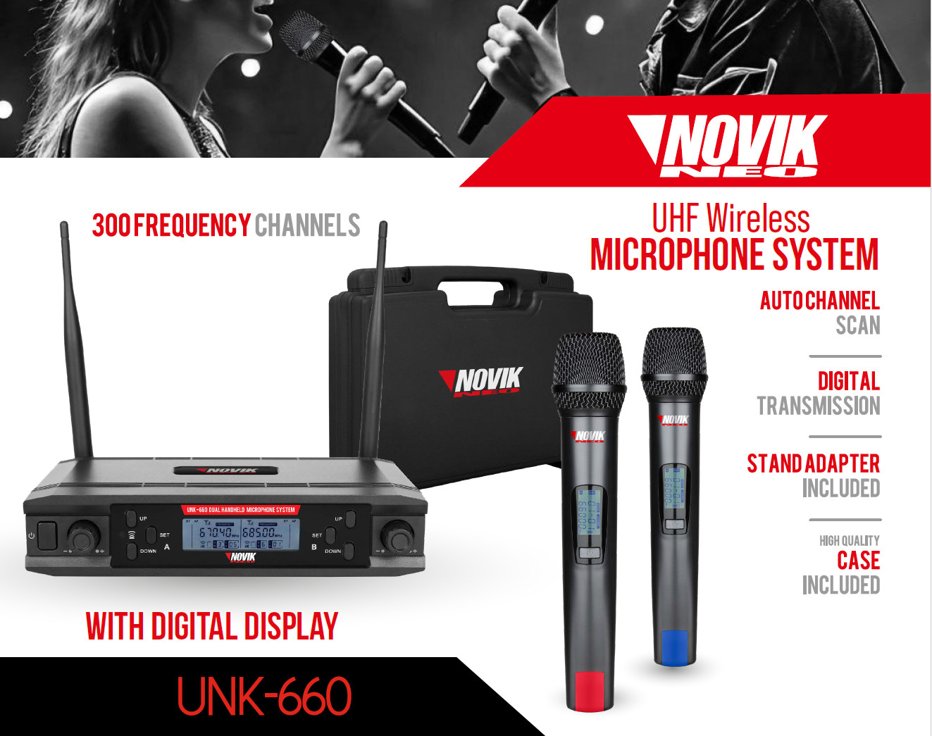 NOVIK NEO UNK 660 - DUAL HANDHELD MICROPHONE WIRELESS SYSTEM
