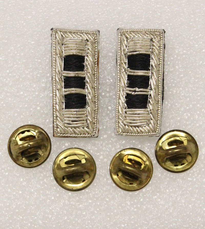 Army Warrant Officer Rank Pin 20113: CWO-3, pair - bullion, c/b