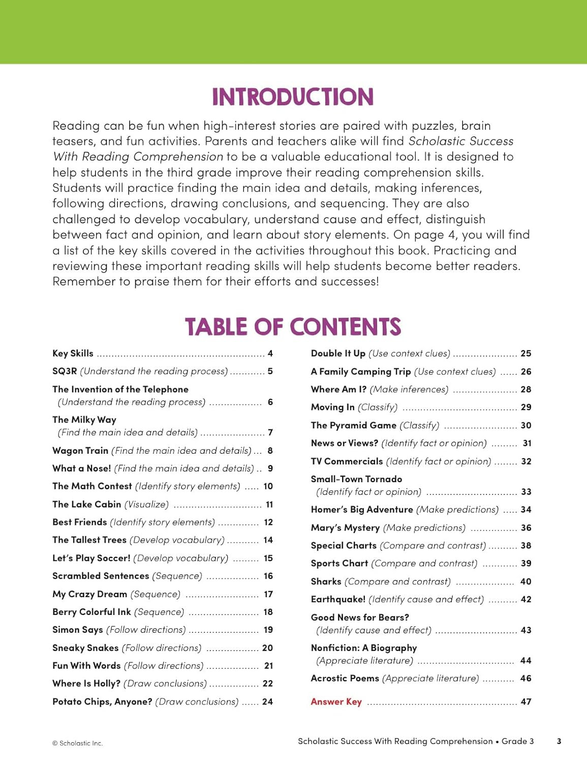 Scholastic Success with Reading Comprehension Grade 3 Workbook