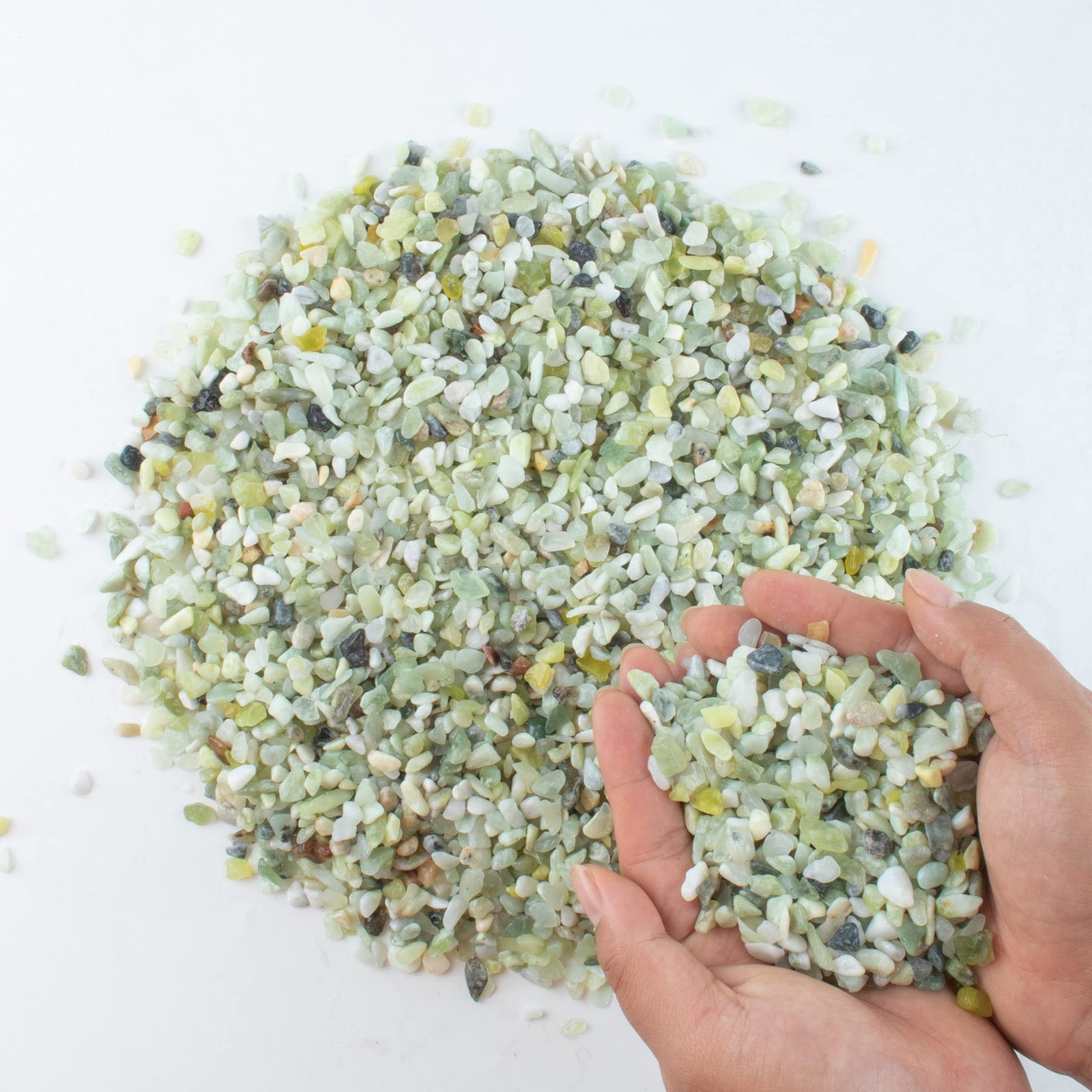 3lb Jade Bean Pebbles,1/4 Inch Cactus Bonsai DIY Rocks, Natural Succulent Roc...