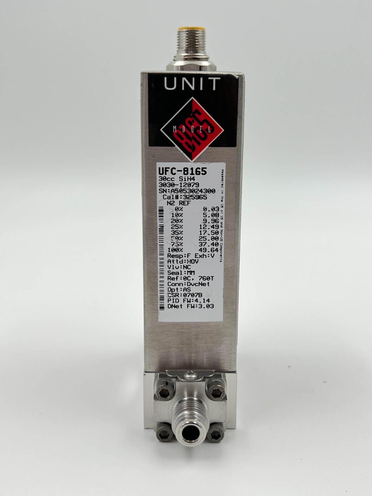 Unit Instruments UFC-8165 Mass Flow Controller AMAT 3030-12079