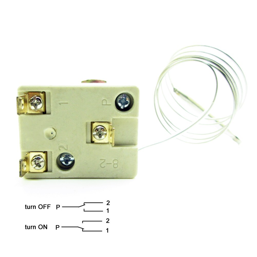 Temperature Controller Rotary Switch Heater Probe Mechanical NO+NC 50-300℃ 16A