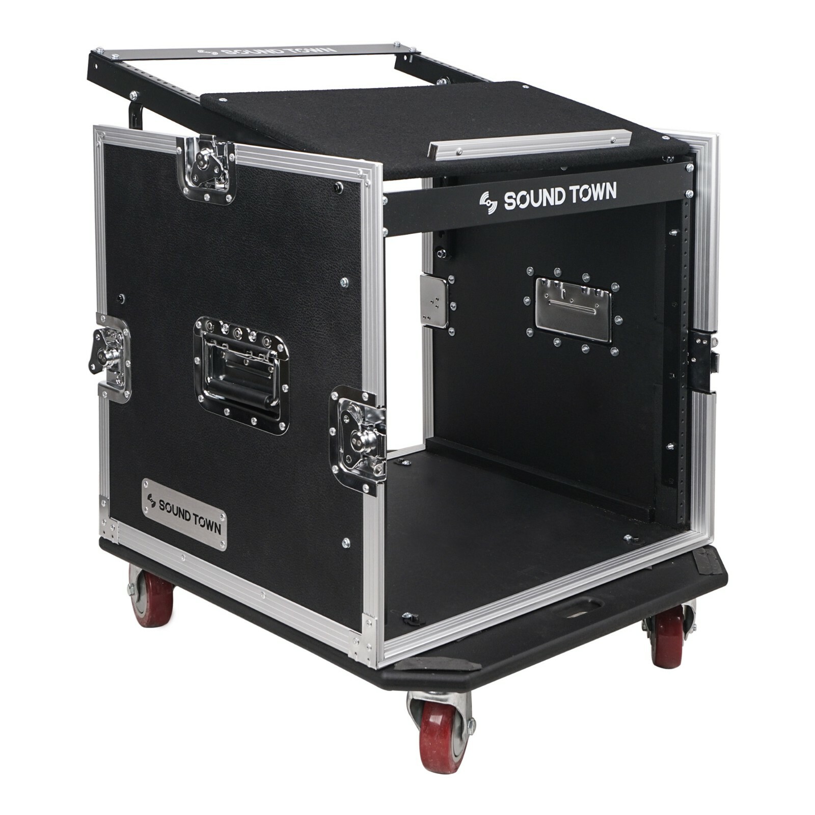 OPEN BOX: Sound Town 10U Rack Road Case 11U Slant Mixer 12mm Plywood STMR-10UW-R