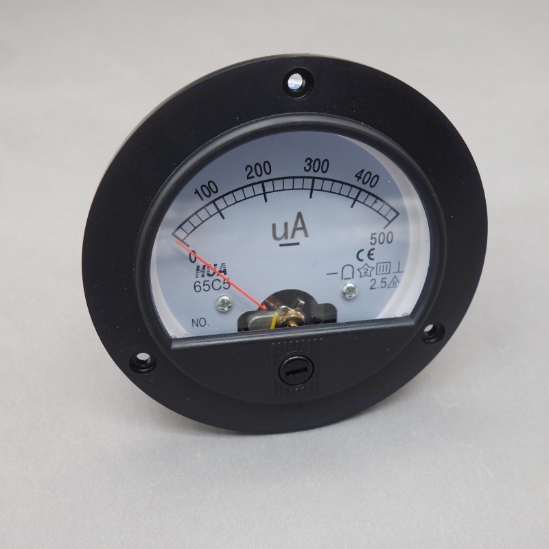 1PCS DC 0-500uA Round Analog Ammeter Panel AMP Current Meter Dia. 90mm Direct C