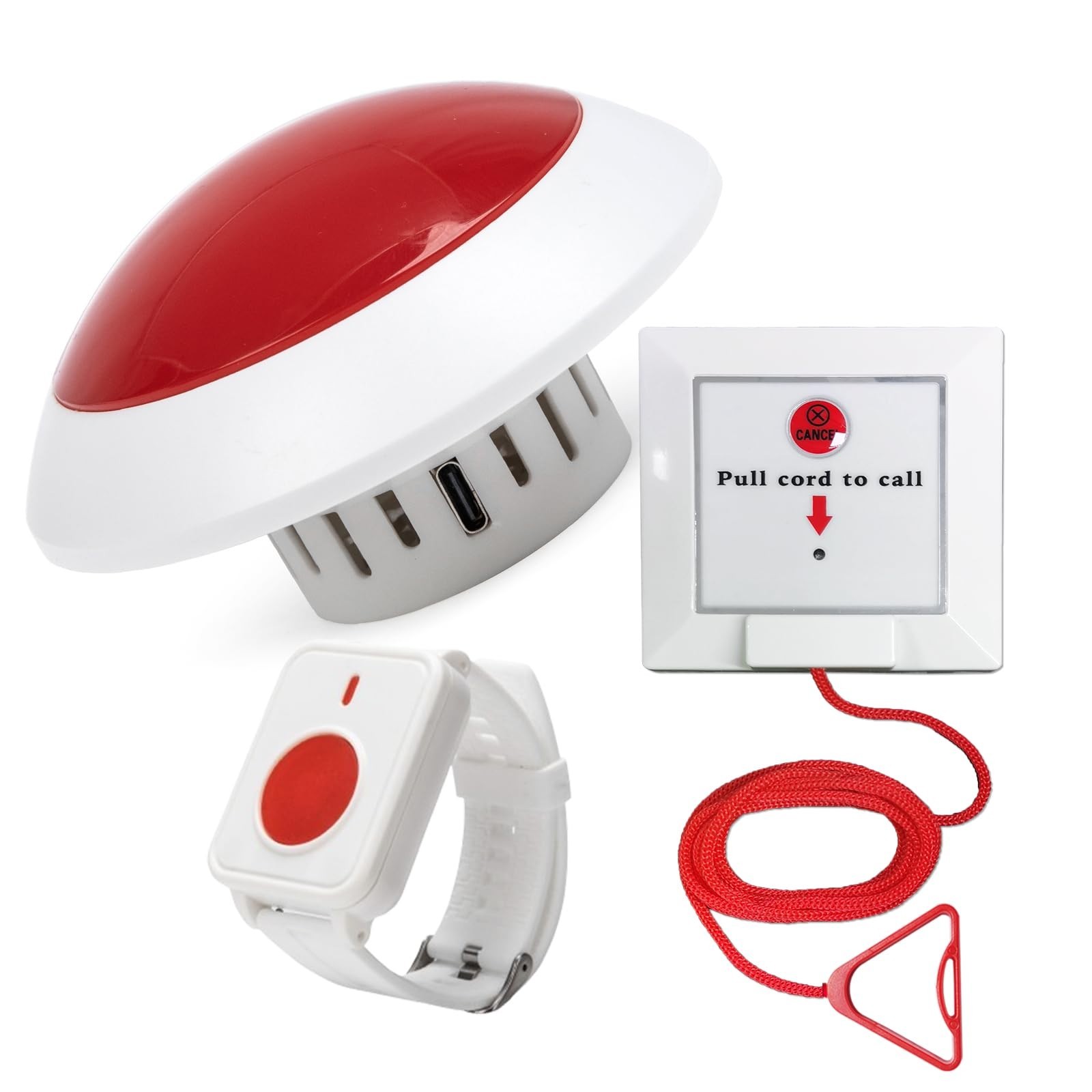 CYSSJF Wireless Pull Tag Alarm SOS Bell for Elderly Disabled Bathroom Use