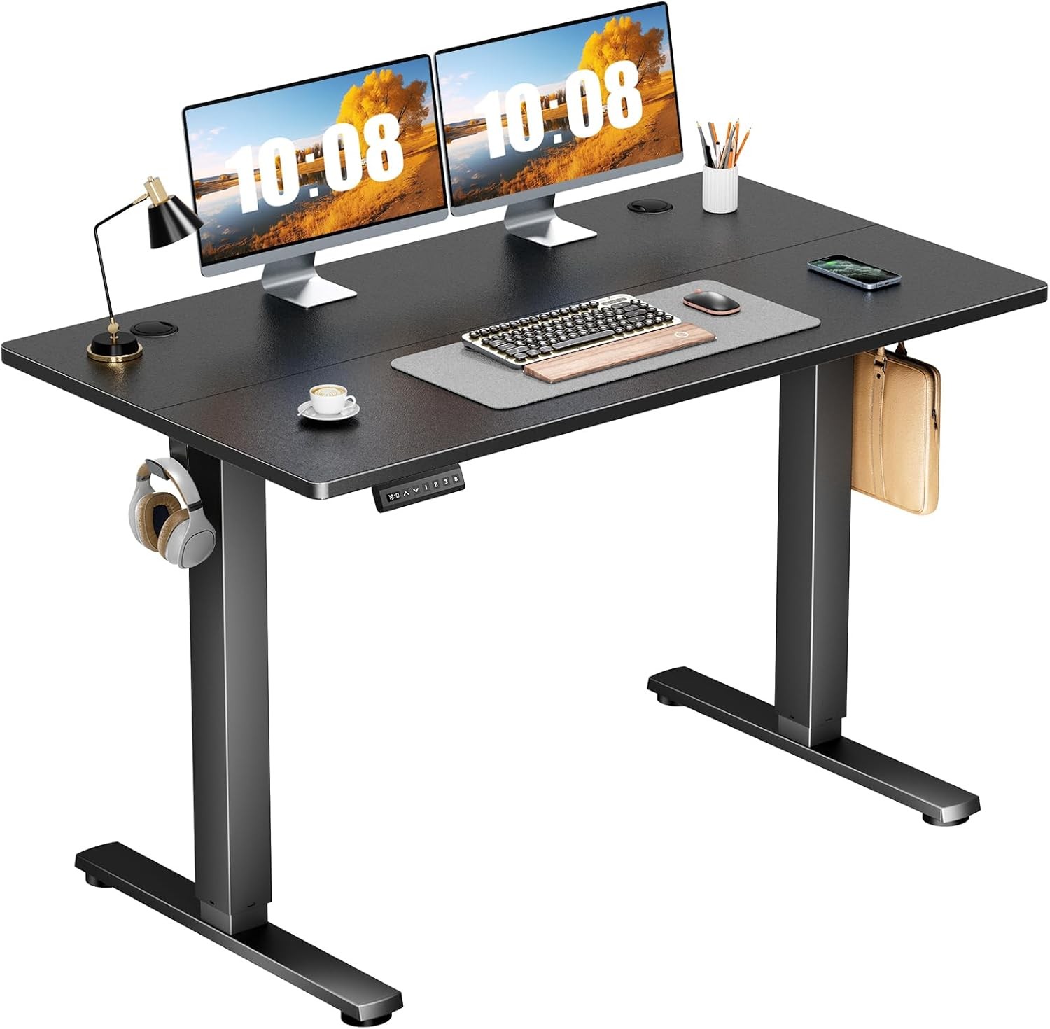 Sweetcrispy Electric Standing Desk Adjustable Height, 55x24 Inch Sit Stand Up Ho