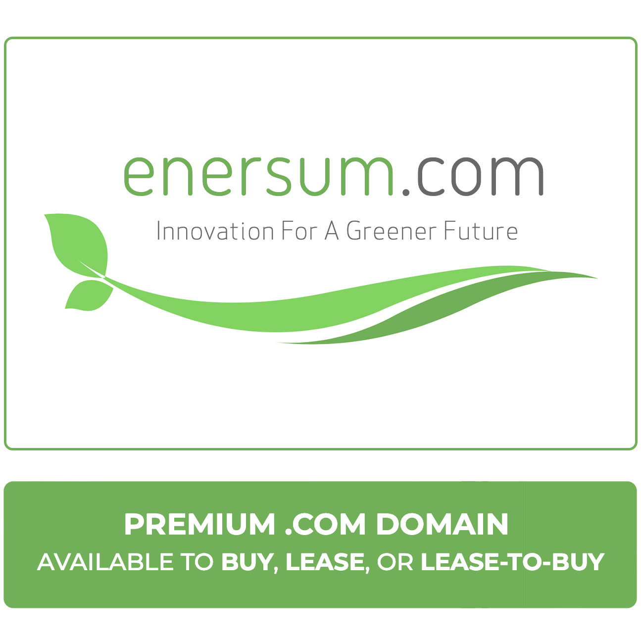 Enersum.com - The Premium Green Energy domain brand for your startup or business