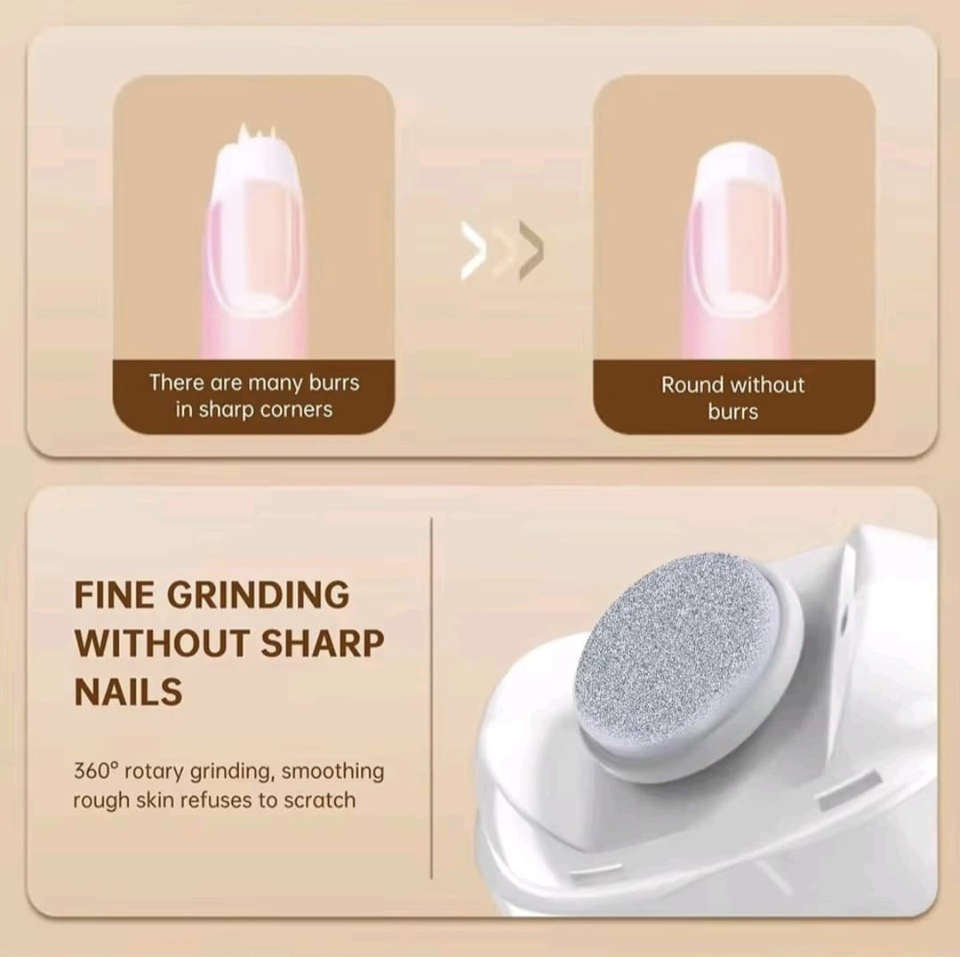 Electric Nail Grinder Automatic LED Trimmer Toe Cutter Clipper Rechargeable