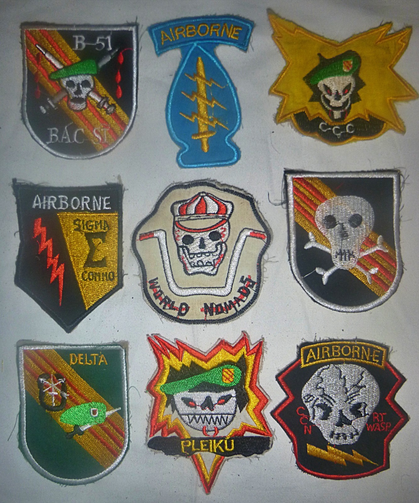 US Special Forces - Lot x 9 Patch - Sigma, Nomads, Delta Ops - Vietnam War, 9/39