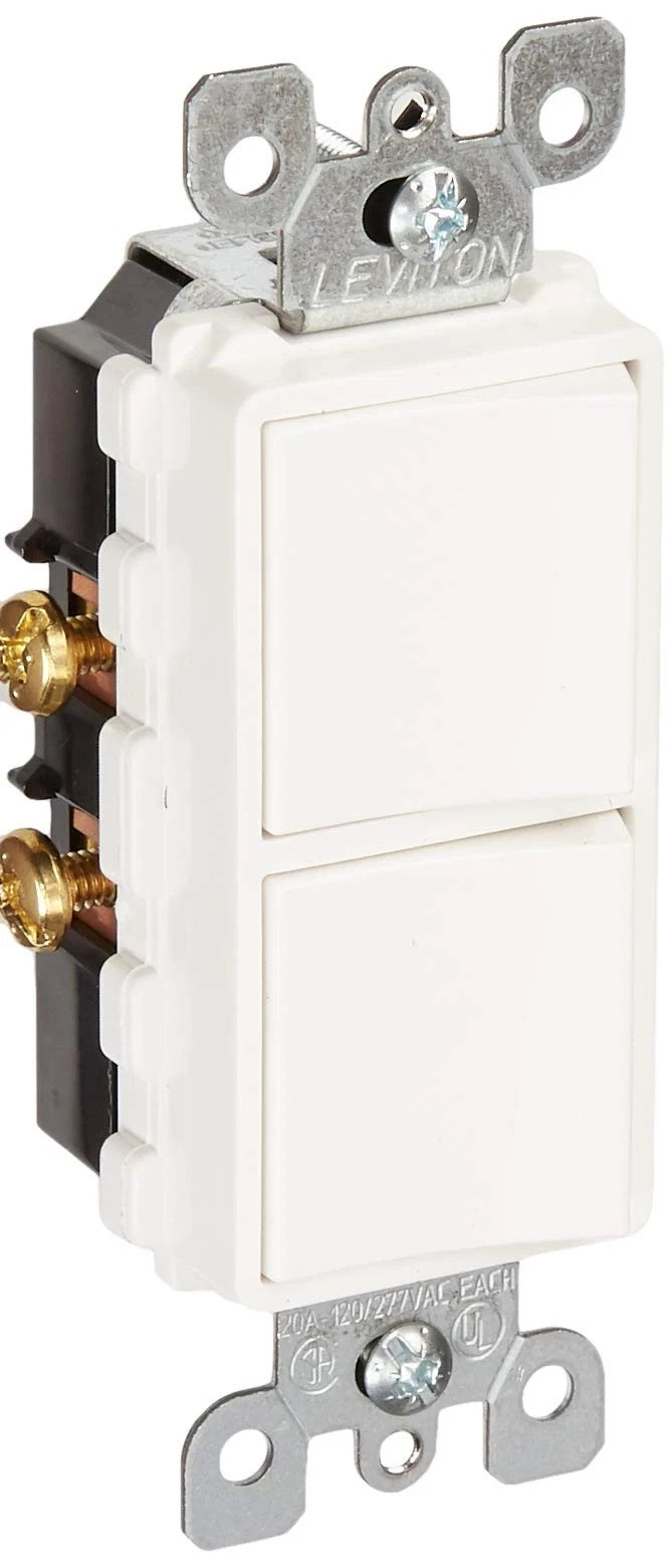 20 Amp Decora Single-Pole AC Combination Switch 120/277 Volt White