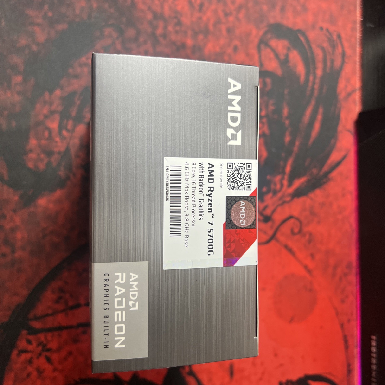 AMD Ryzen 7 5700G 8-Core 16-Thread 4.6GHz Max Boost, 3.8 GHz Base