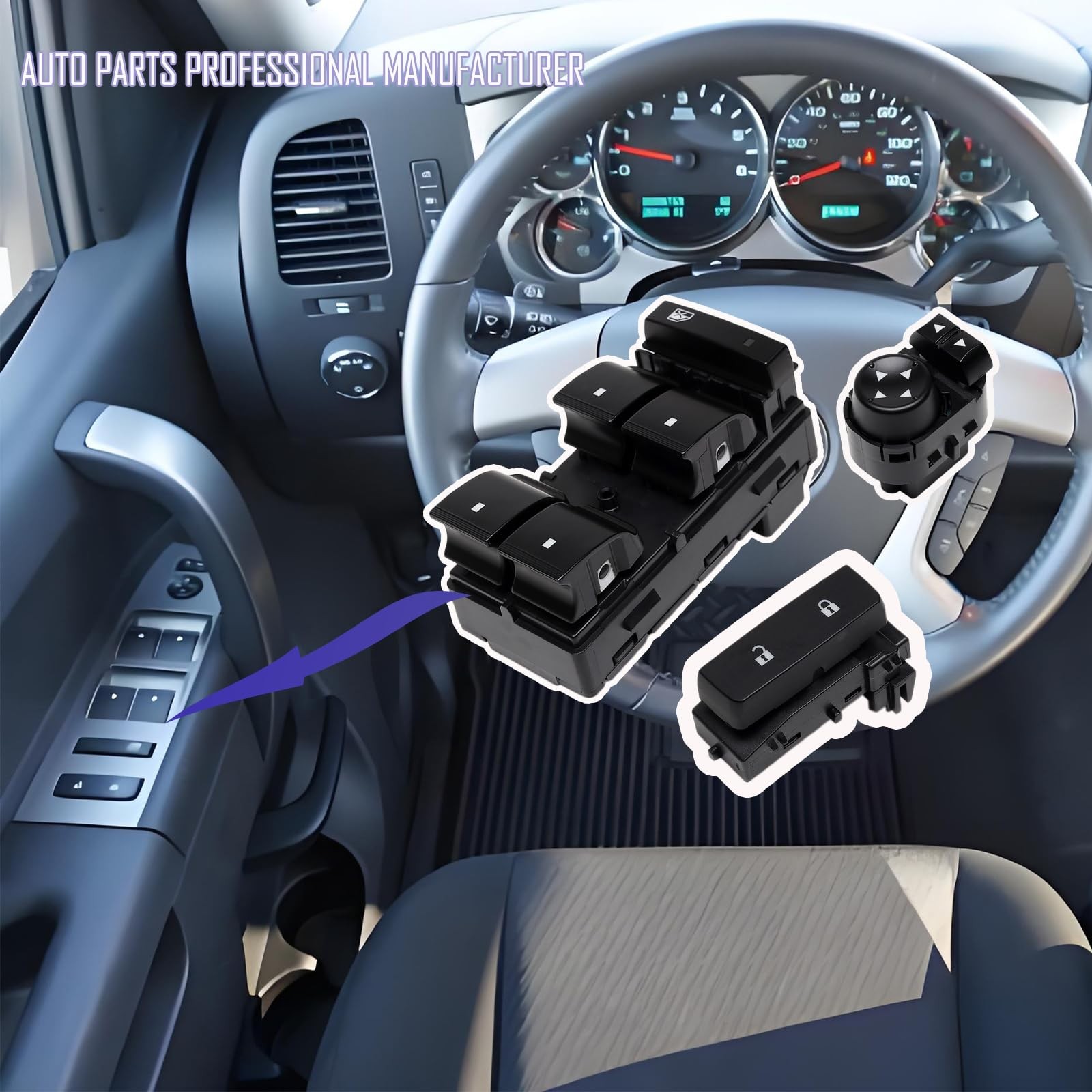 Power Window Switch Compatible with Chevy Silverado/GMC Sierra 2007-2013