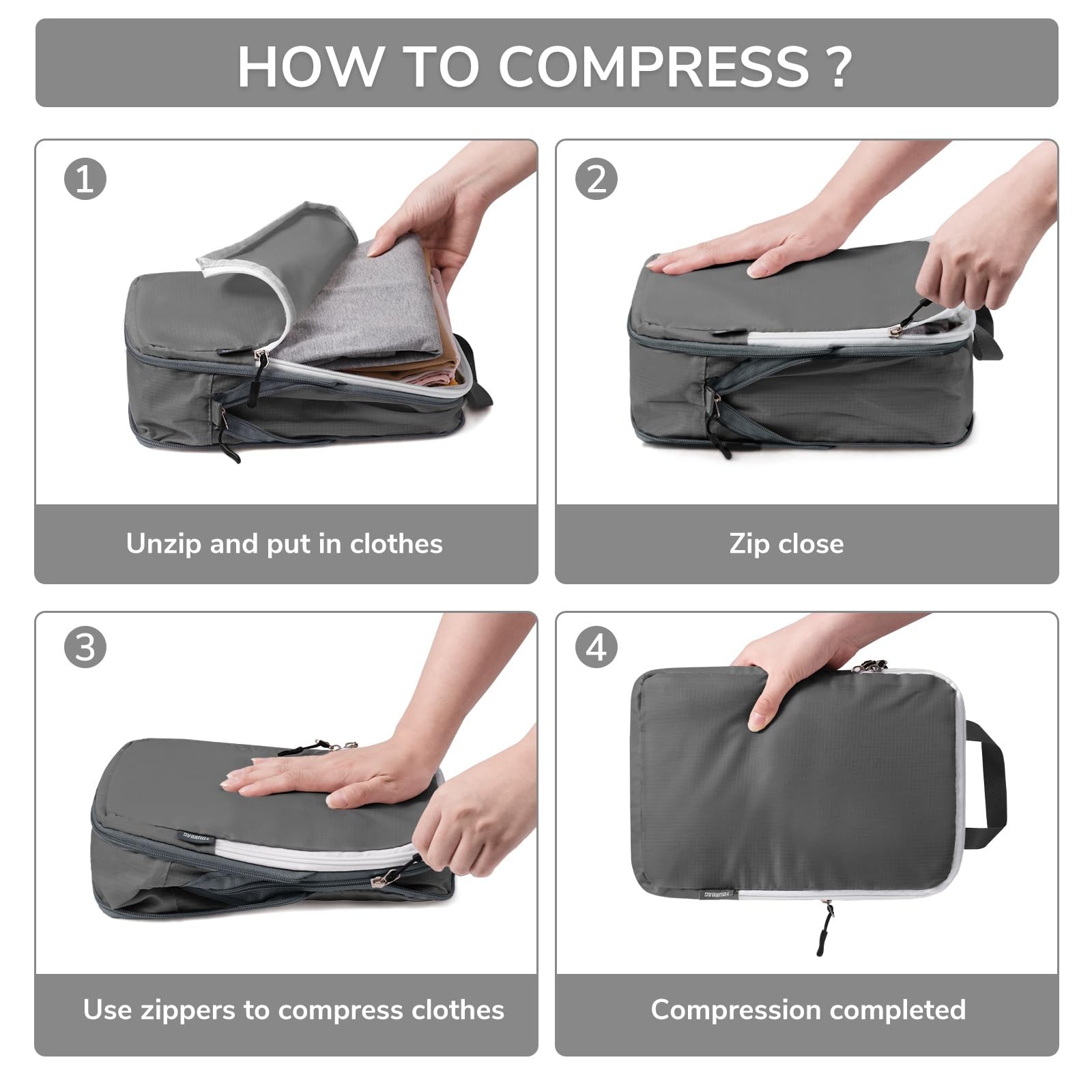 CherryNow Compression Packing Cubes, 7 Set Packing Cubes Compression, Travel ...
