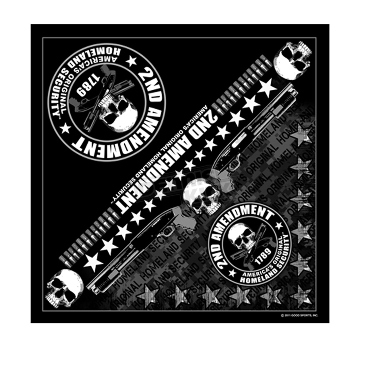 Hot Leathers 2nd Amendment Bandana - BAB1051 - ( Black )