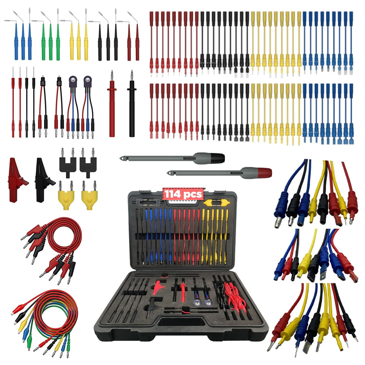 Multimeter Test Leads Kit 114PCS Multimeter Leads Kit Multi Function Electrical