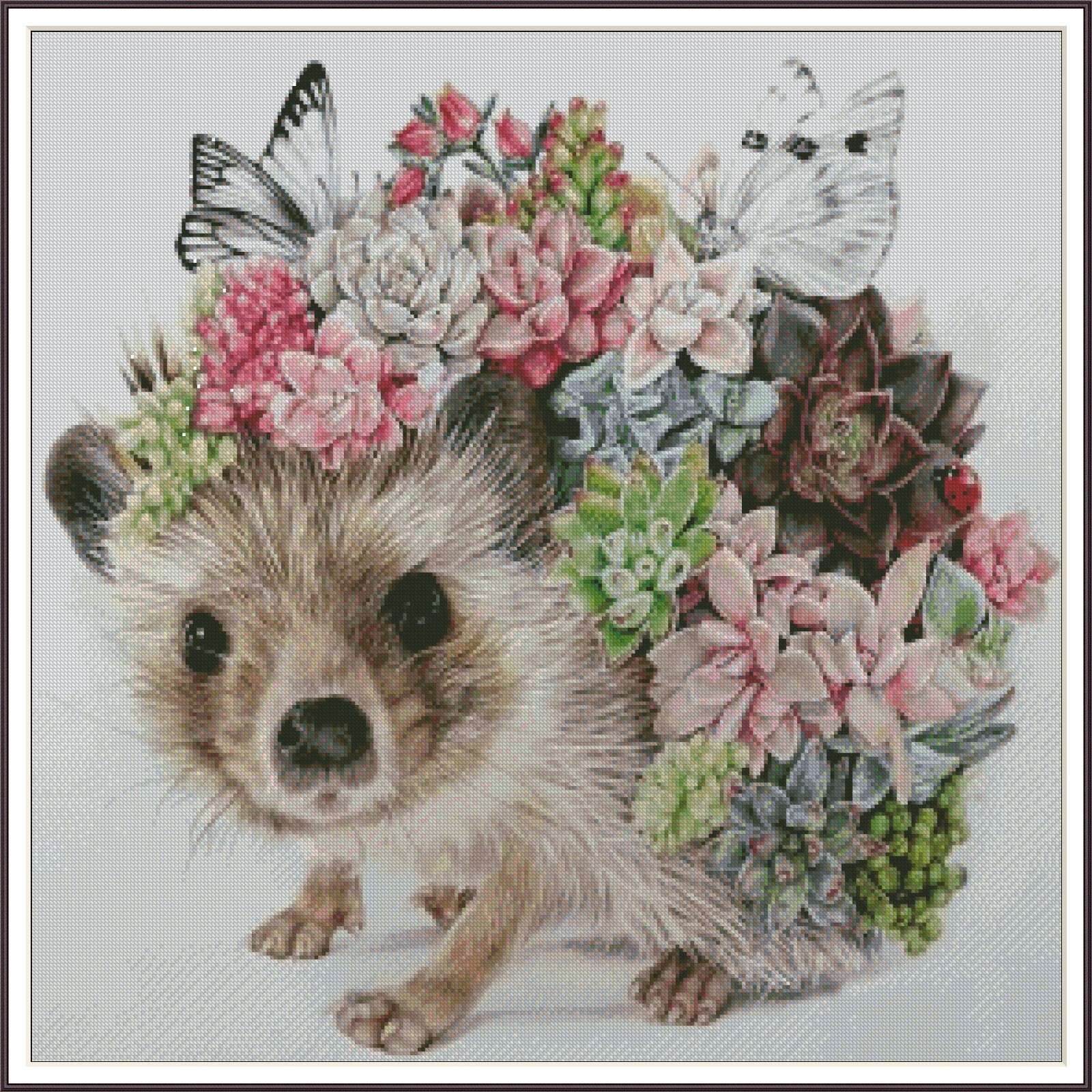 Flower's Hedgehog 1309 Chart Counted Cross Stitch Pattern DMC
